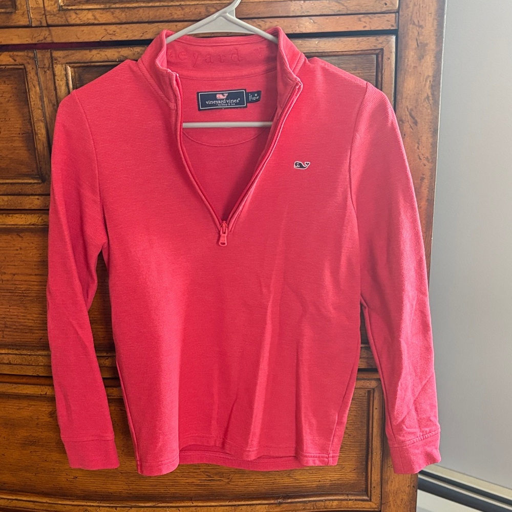 Vineyard Vines Coral Pink Half-Zip Pullover